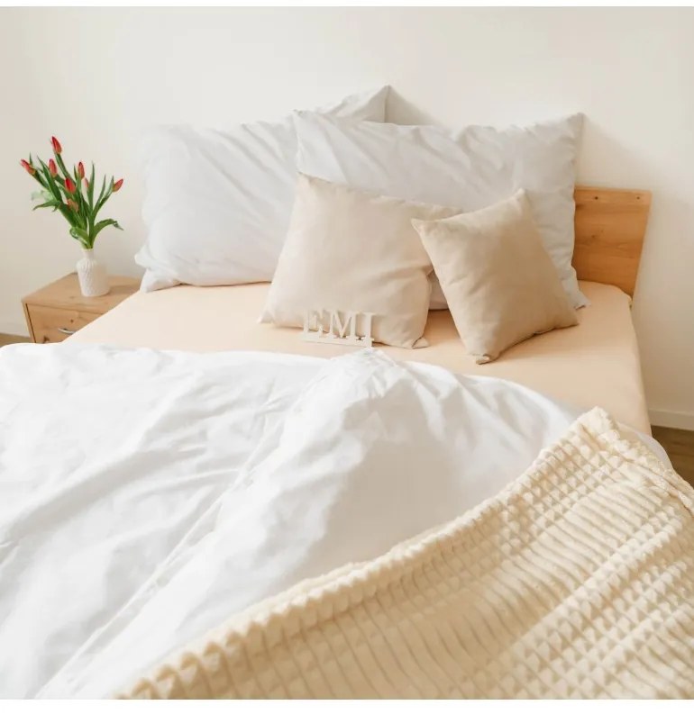 Obliečky biele bavlna delux EMI, Vankúš 50x70