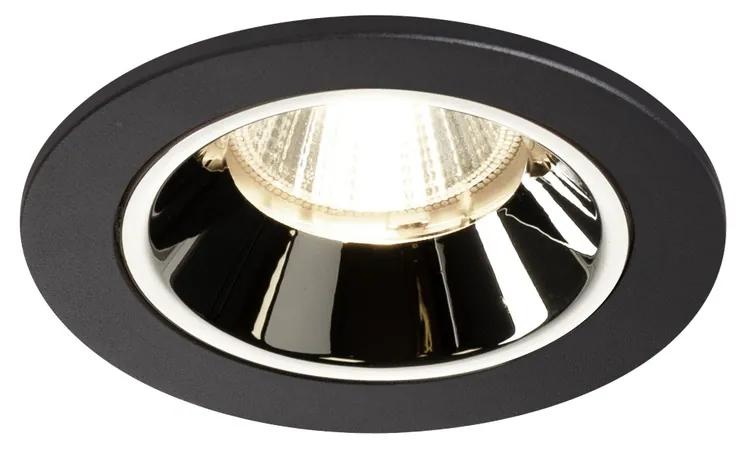 Stropné svietidlo SLV NUMINOS® DL S vnitřní LED zápustné stropné svietidlo čierna/chrom 4000 K 55° včetně listových pružin 1003825