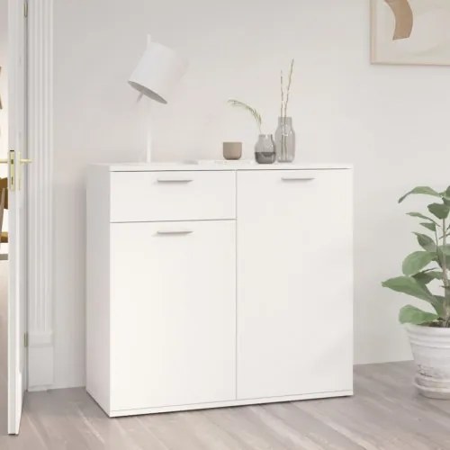 vidaXL Komoda biela 80x36x75 cm drevotrieska-