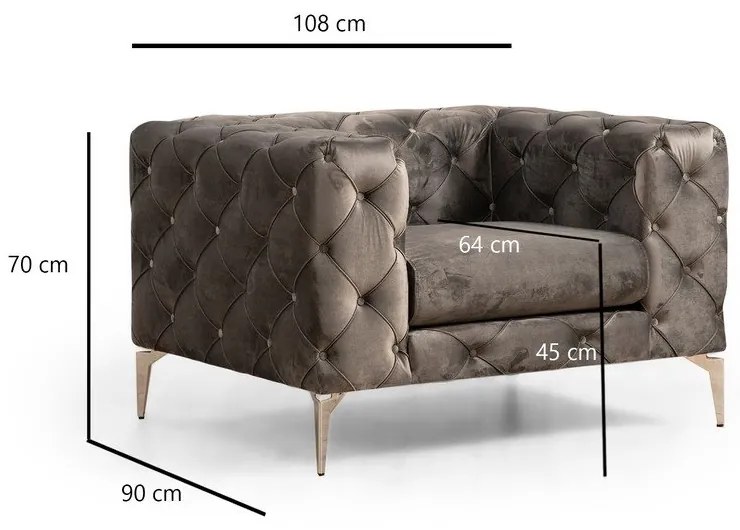 Antracitové kreslo Como – Artie