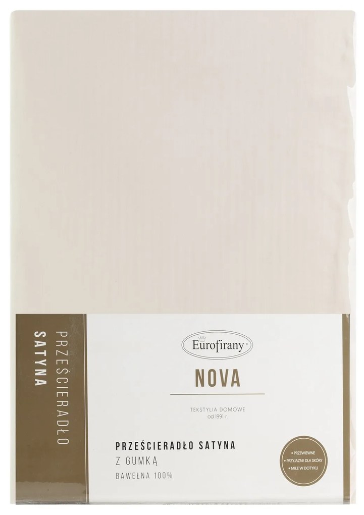 SATÉNOVÉ PRESTIERADLO NOVA3 100X200 CM, VÝŠKA 25 CM BÉŽOVÉ