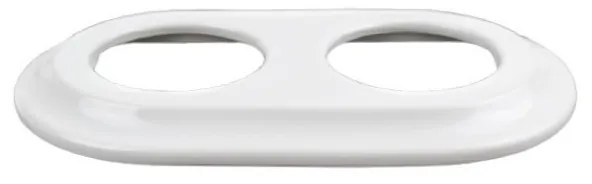 Elhard Veľký okrúhly keramický dvojitý rámček, biely KV3002W