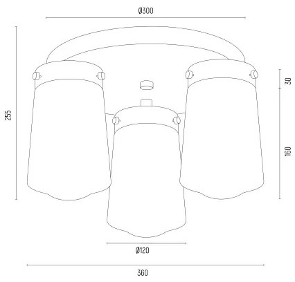 Argon 6165 - Prisadený luster PASADENA 3xE27/15W/230V zlatá/biela