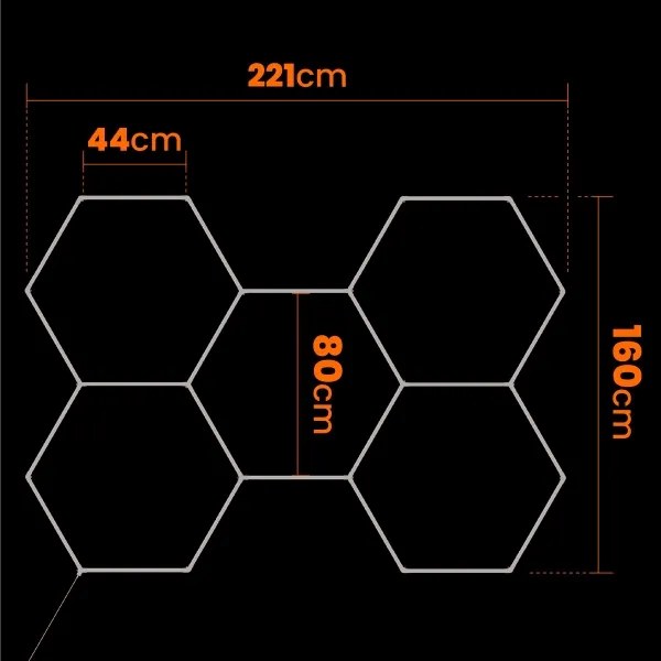 LED stmievateľné stropné svietidlo HEXAGON LED/192W/85-265V 5000K CRI 90 IP54 biela