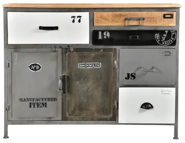 furniture-nabytek.cz - Masívna komoda Pinetown z mangového dreva, lakovaná, viacfarebná – 120×45×96 cm