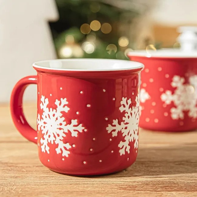 Sada dvoch hrnčekov TRINKIE so snehovými vločkami 802107 360 ml