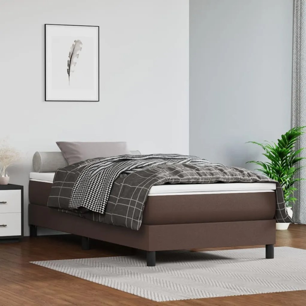 Rám na boxspring posteľ, hnedý 90x200 cm, umelá koža 3120679