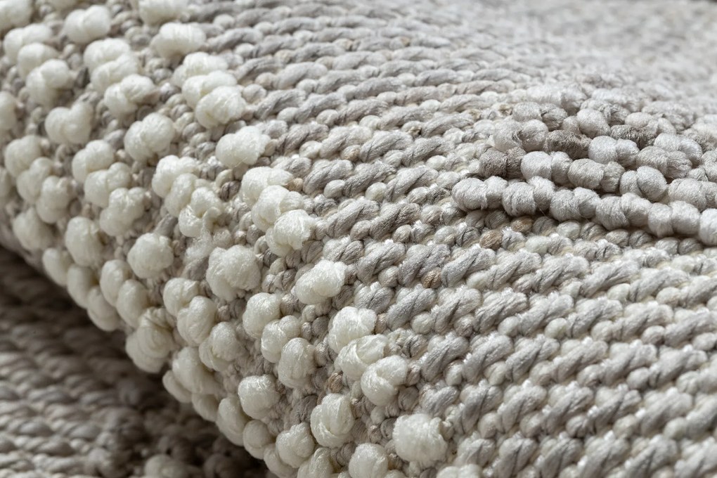 Koberec NANO EO61A Diamant, plocho tkaný, slučka, sivo-biely