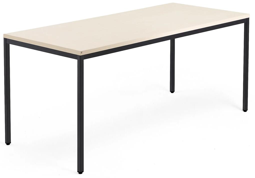 Kancelársky pracovný stôl QBUS, 1800x800 mm, breza/čierna