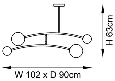 Endon 92940 - Luster na tyči BALANCE 4xG9/3W/230V čierna