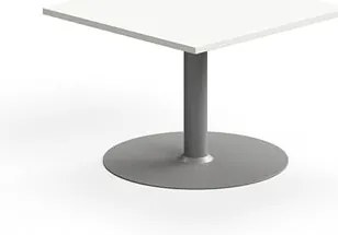 Konferenčný stolík ALVA, 700x700x500 mm, HPL, strieborná/biela