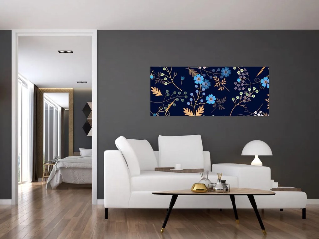 Obraz - Jesenné kvety (120x50 cm)