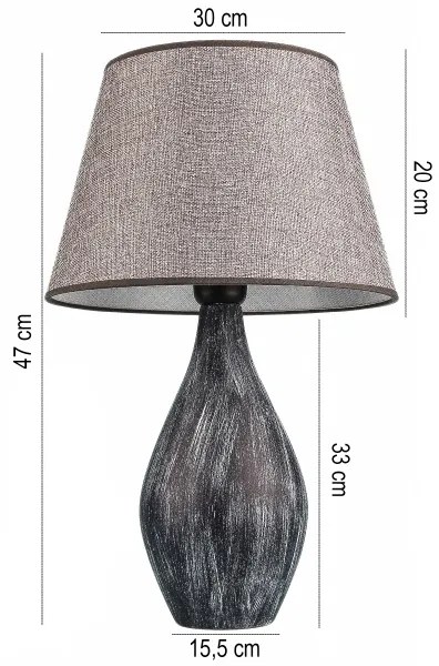 Stolná lampa RAMZES 1xE27/40W/230V šedá