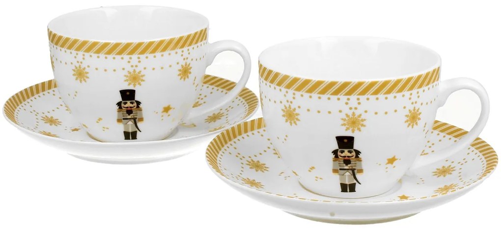 Porcelánová šálka s podšálkou Christmas Ballerina 250 ml sada 2ks