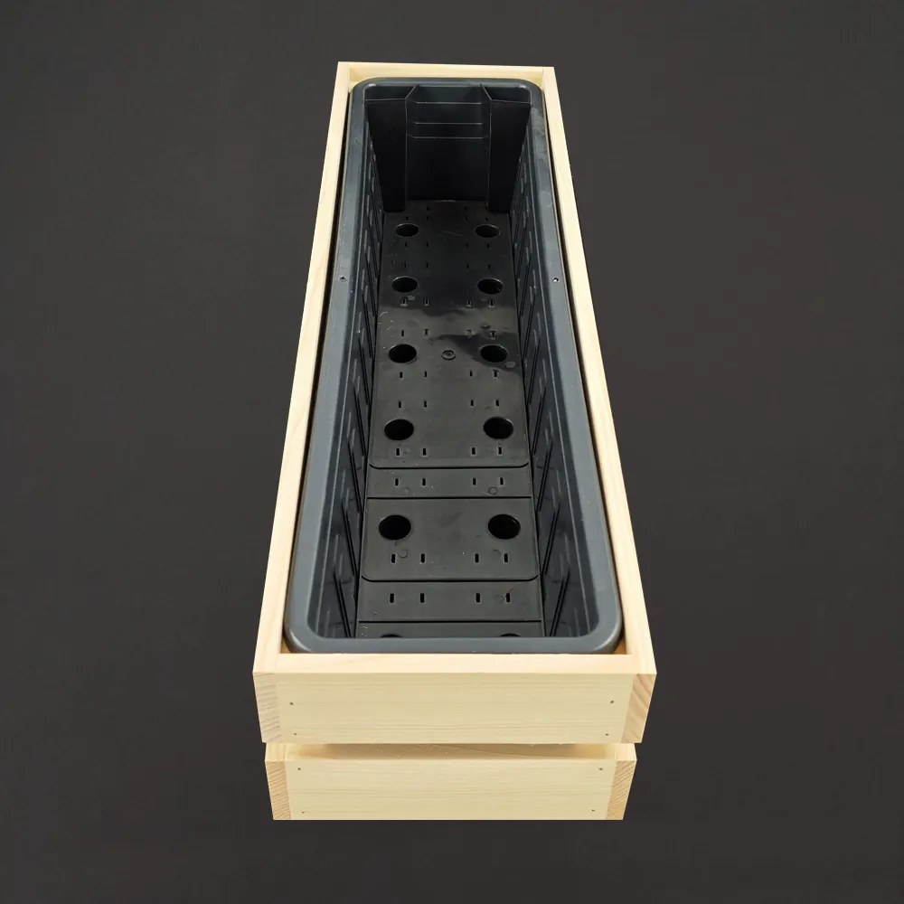 AMADEA Drevený obal s truhlíkom prírodný, 61,2x19,6x15cm, český výrobok