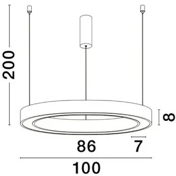 LED luster Morbido 100 čierne s diaľkovým ovládaním