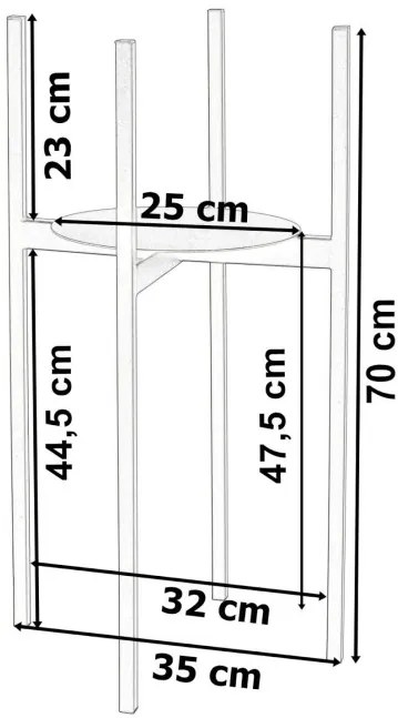 Stojan na kvety TORRE čierny 70 cm