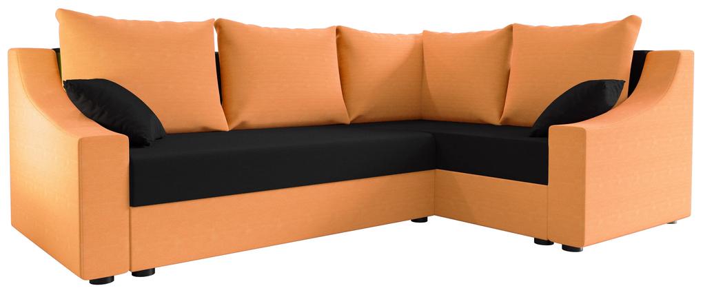 Rohová sedacia súprava Opal Plus (oranžová + čierna) (P). Vlastná spoľahlivá doprava až k Vám domov. 1057334