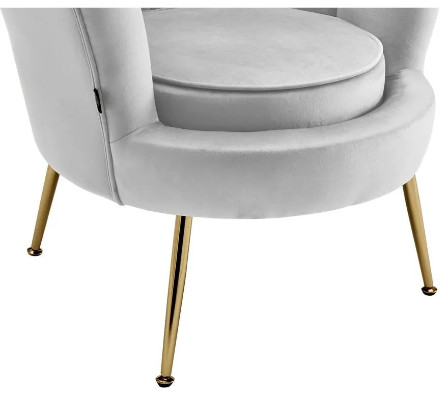 Svetlosivé zamatové kreslo Kelsey – Støraa