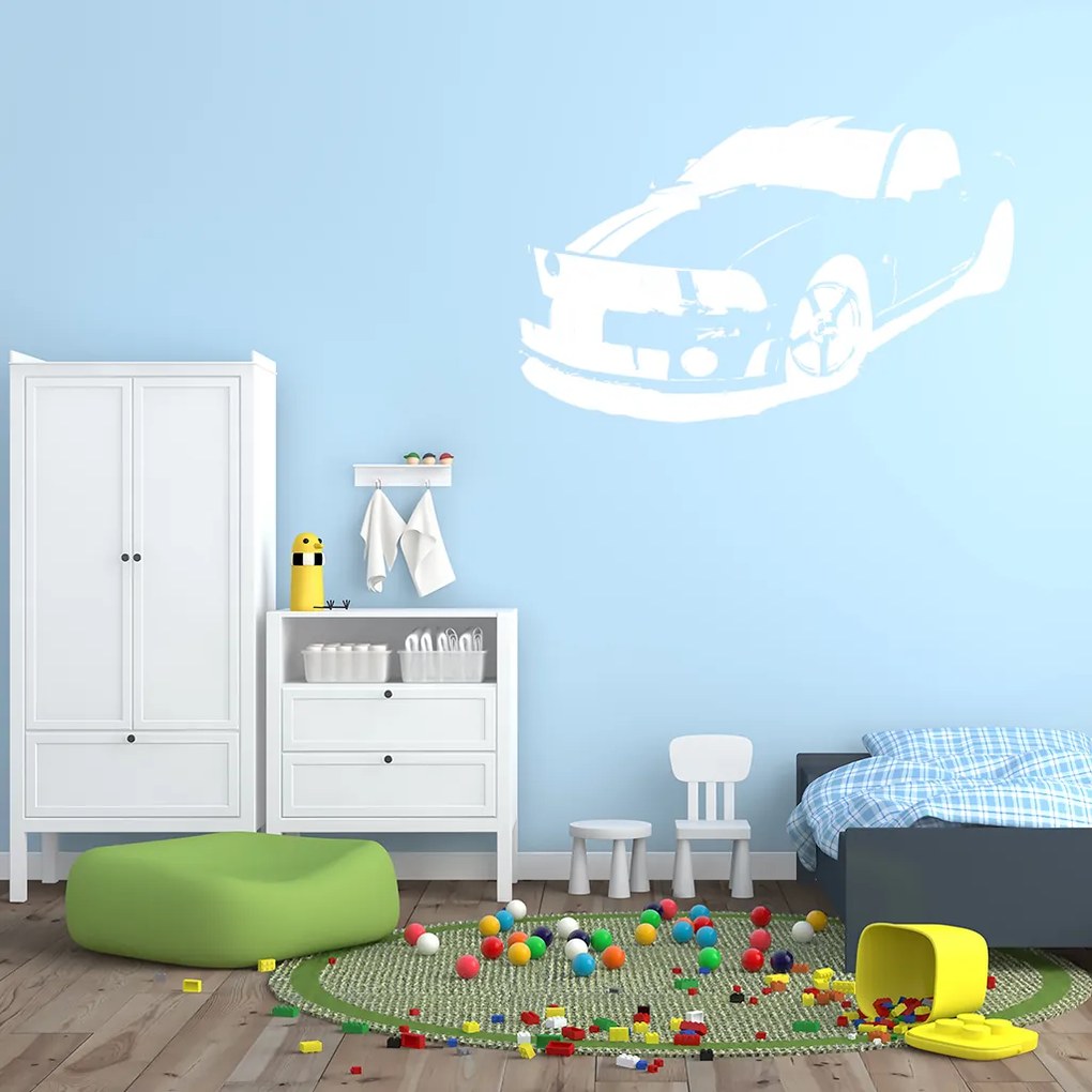 Veselá Stena Samolepka Auto Mustang Farba: zelená, Veľkosť: 80 x 50 cm