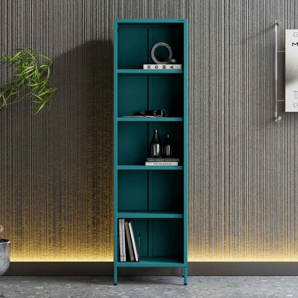 Knižnica do obývačky MARIO, 500 x 1800 x 350 mm, Modern: morská farba