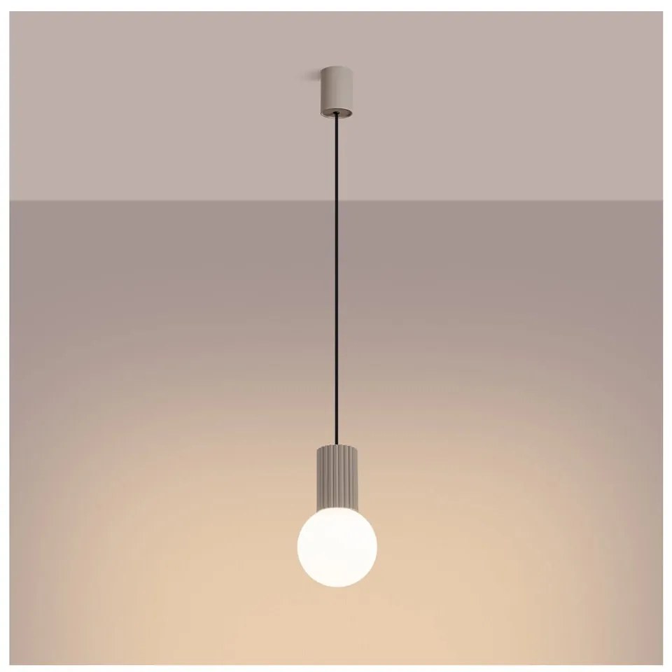 Taupe závesné svietidlo so skleneným tienidlom ø 12 cm Orbital – Sollux