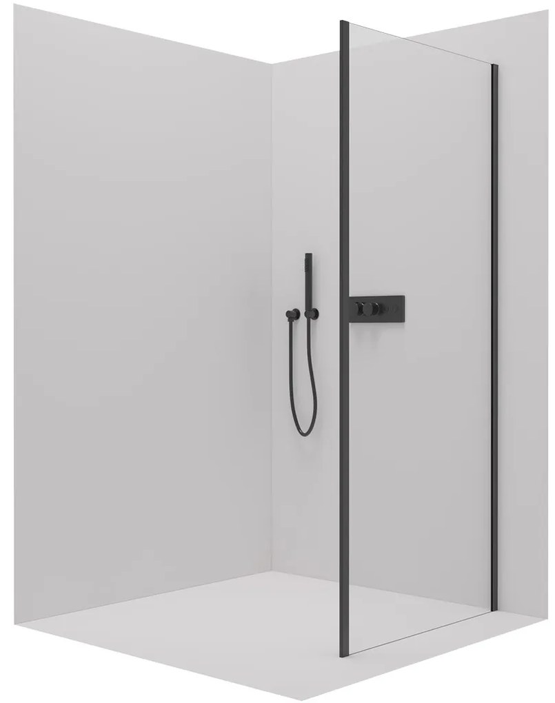 Cerano, sprchová zástena pre dvere Santini a Ferri 90x195 cm, 6mm číre sklo, čierny profil, CER-CER-425653