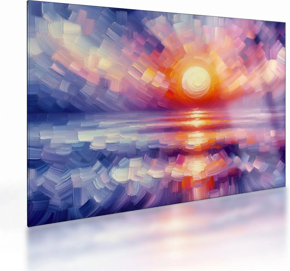 Sklenený obraz - Farebný umelecký západ slnka (70x50 cm)