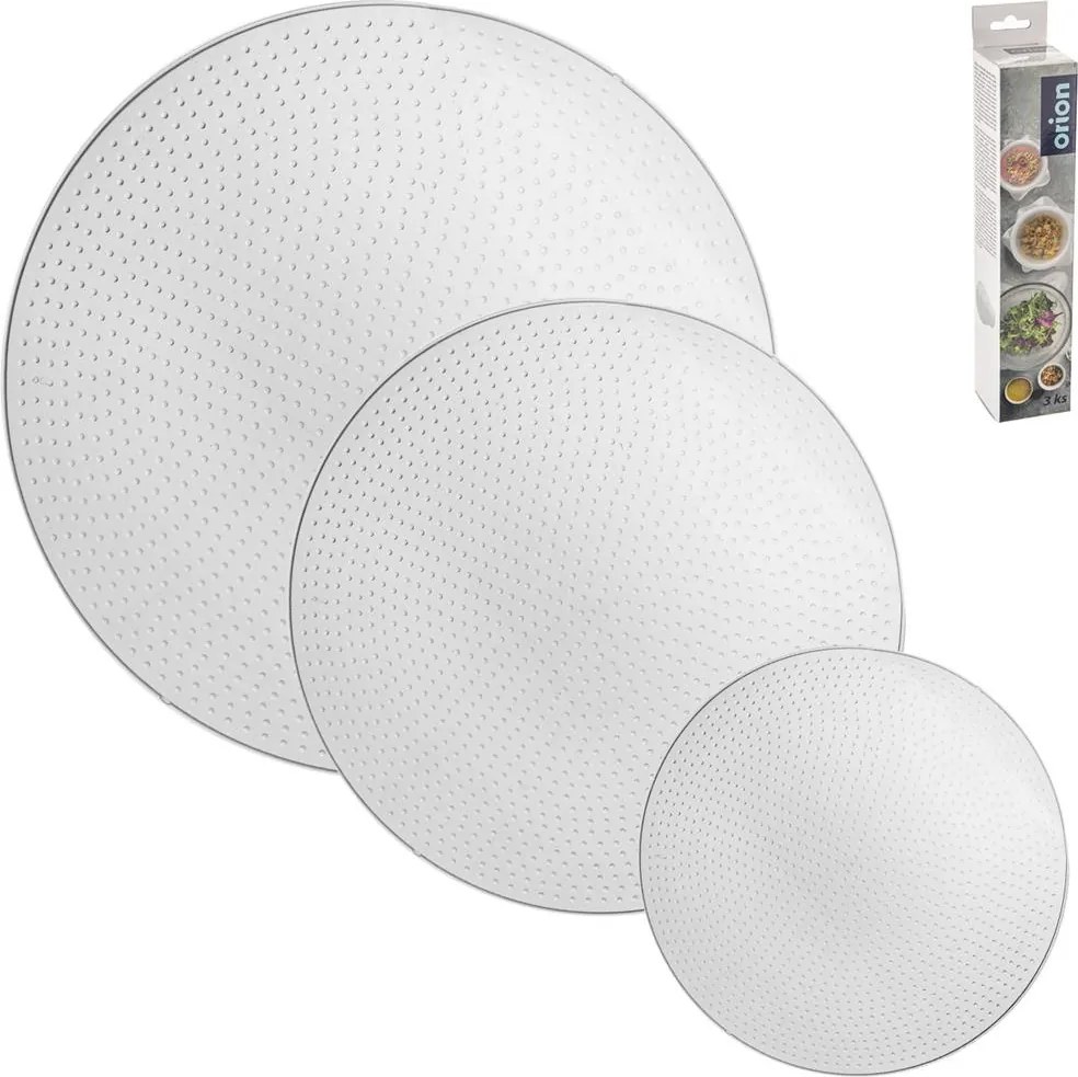 Orion Silikonové náhrady víček a poklic, na skleněné nádoby, 3ks 15cm, 20cm, 26 cm