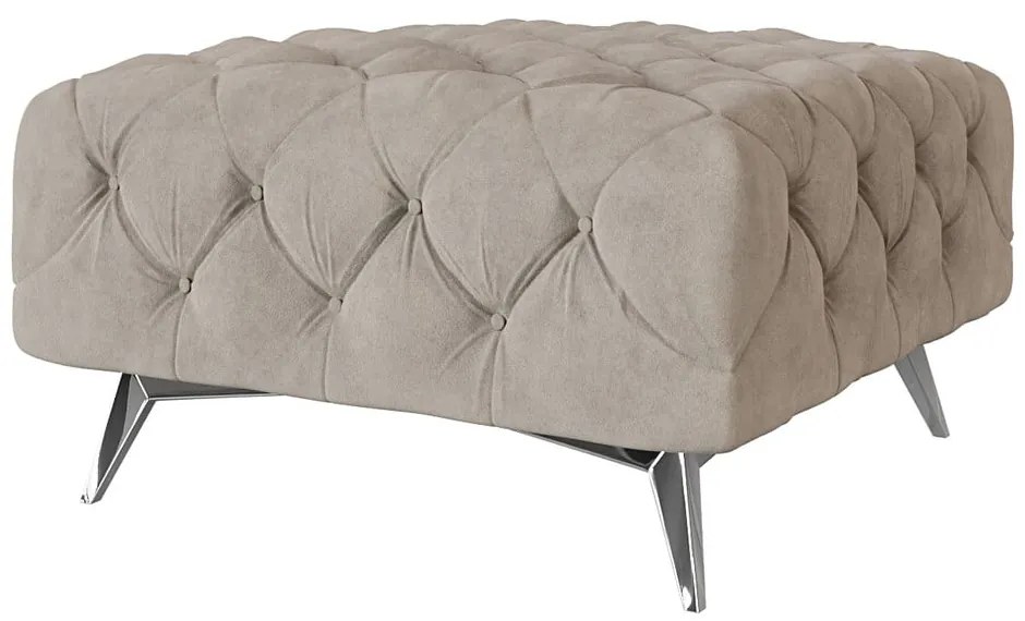 Sivobéžová zamatová podnožka Chelsea – Ropez