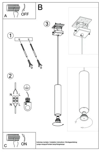 Sollux SL.0636 - Luster na lanku LINO 1xGU10/40W/230V