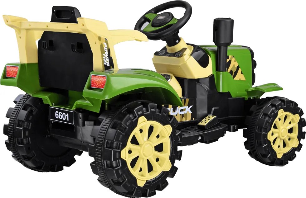 JOKOMISIADA Traktor s prívesom na akumulátor, svietiaci, zelený PA0234