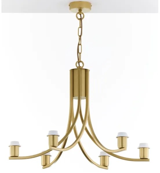 Jupiter 2098 - Luster na reťazi ARTHUR 6xE27/15W/230V biela/zlatá/mramorový dekor