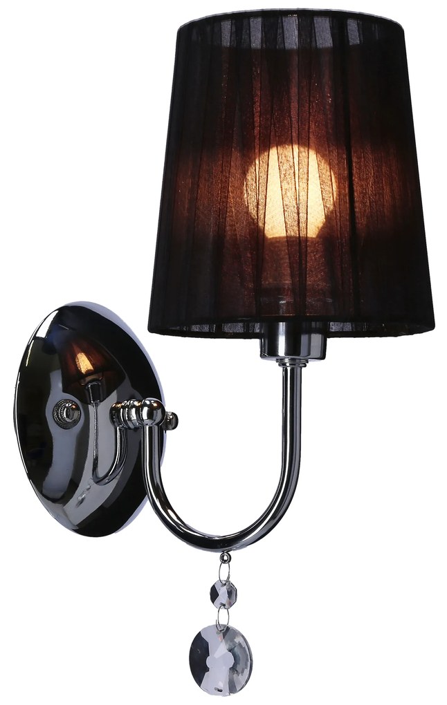 Candellux SORENTO Nástenné svietidlo 1X40W E14 Chrome Lampshade Black 21-38036