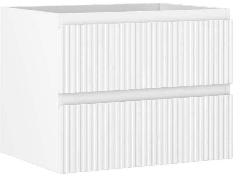 Mexen Rivel, kúpeľňová skrinka 60 cm, 2 zásuvky, drážkovaná, biela matná, 91A20-06047-2-BFF01