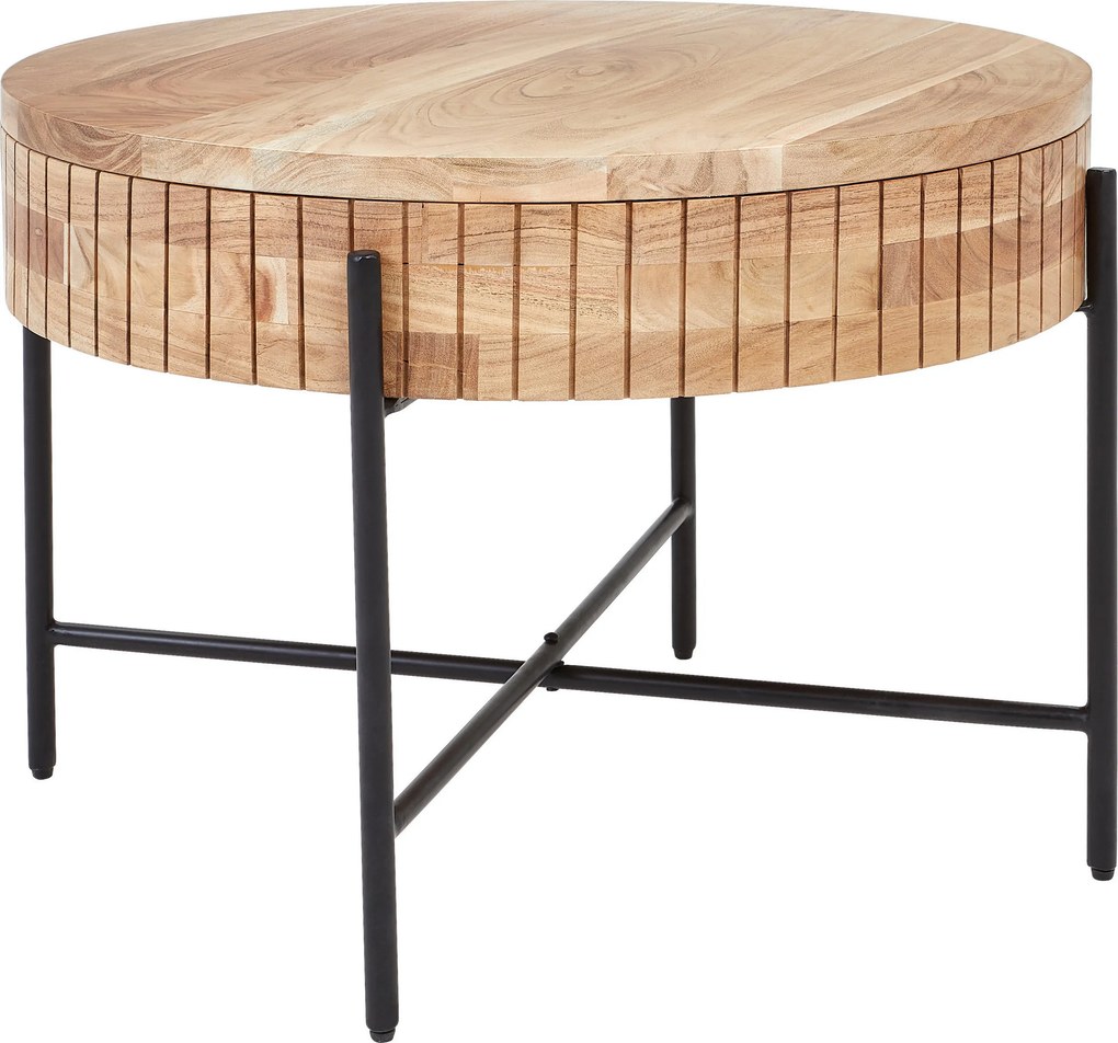 XXXLutz KONFERENČNÝ STOLÍK, čierna, farba akácie, drevo, kov, 70/70/50 cm Carryhome - Stolíky do obývačky - 001630018901
