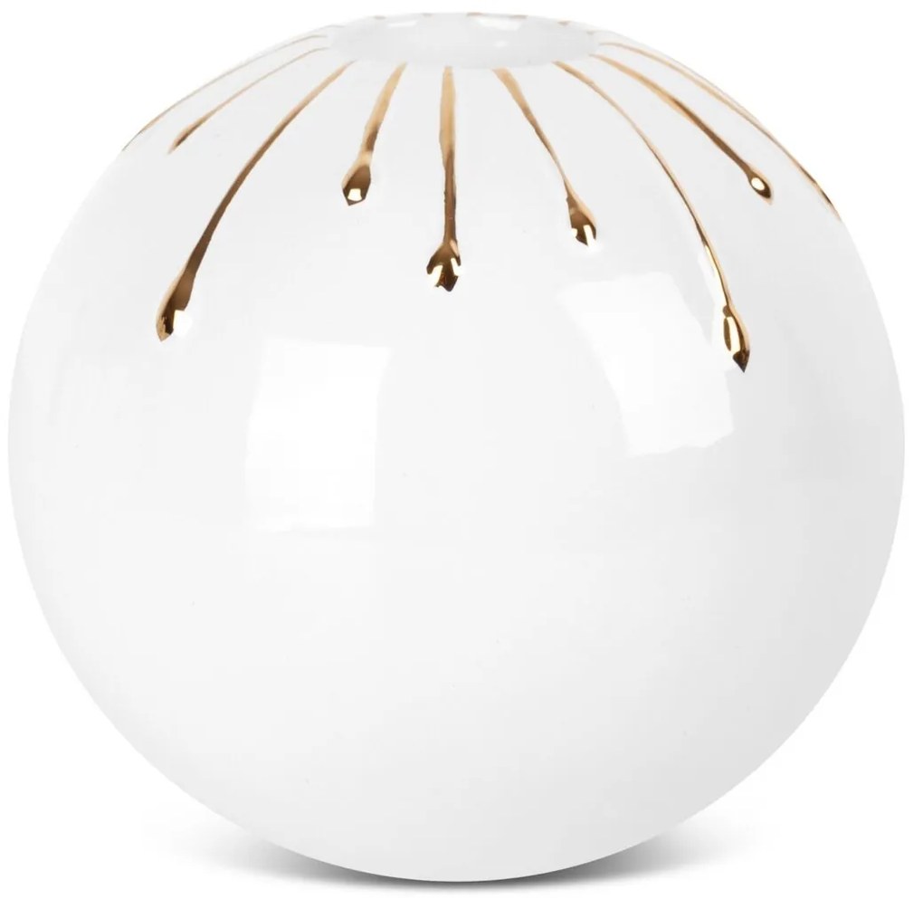 KERAMICKÝ SVIETNIK LUIS (03) (FI) 15X13 CM BIELY