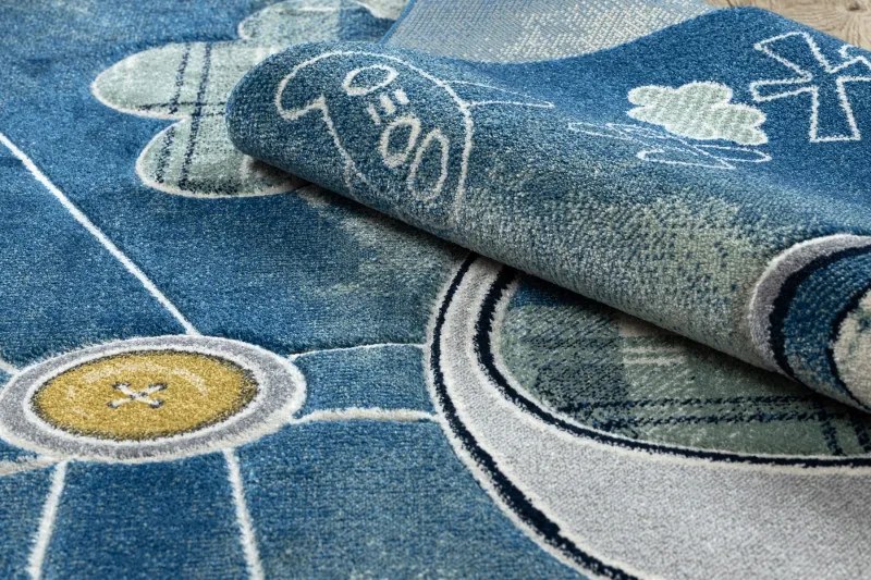 Dywany Łuszczów, Detský kusový koberec Petit Helicopter blue, 200x290, modrá, detská izba