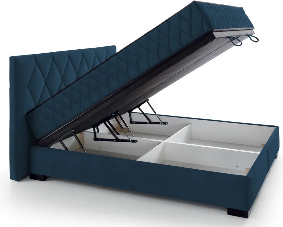 Posteľ Reve 160x200 cm, námornícka modrá látka