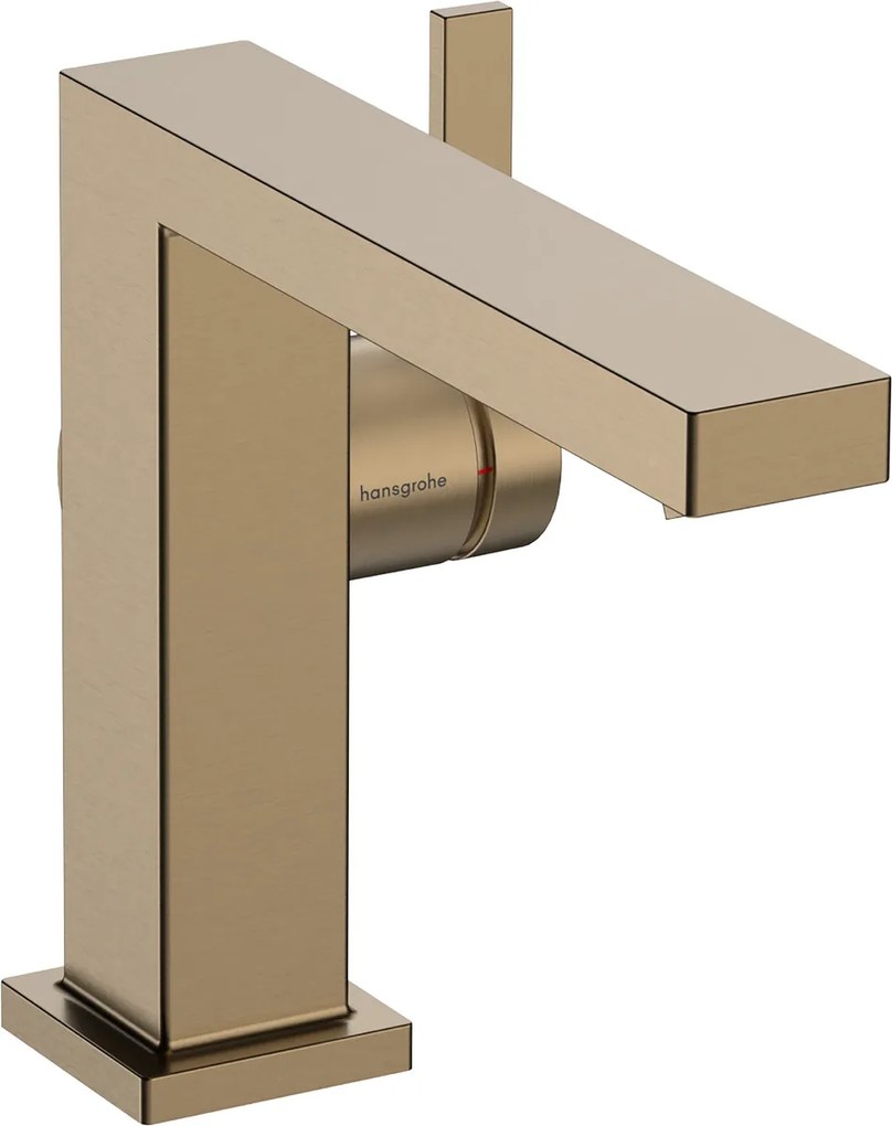 Hansgrohe Tecturis E, páková umývadlová batéria 110 Fine CoolStart EcoSmart+ s odtokovou garnitúrou Push-Open, kartáčovaný bronz, HAN-73020140
