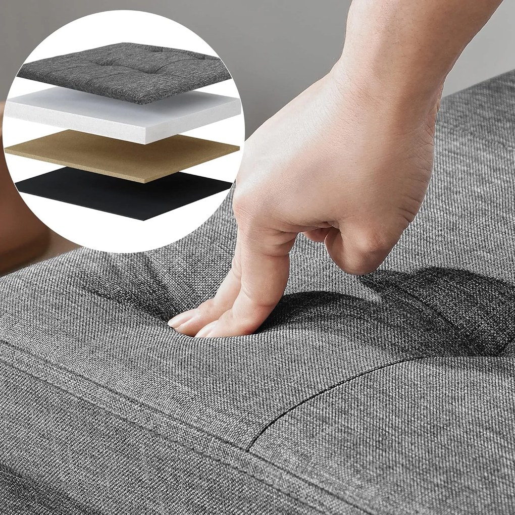 Taburet s úložným priestorom OTTOMAN 110x38 cm, tmavosivý