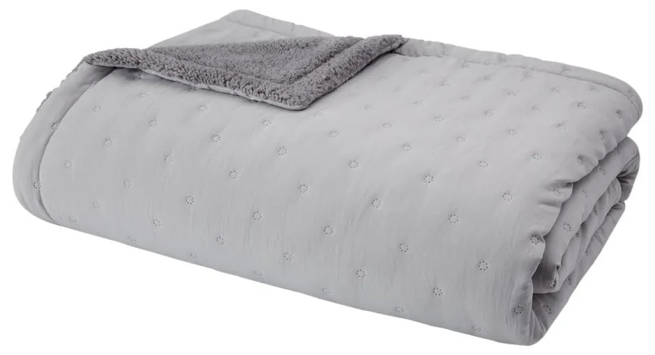 Sivý prešívaný pléd s baránkom 220x230 cm Cosy Nori – Catherine Lansfield