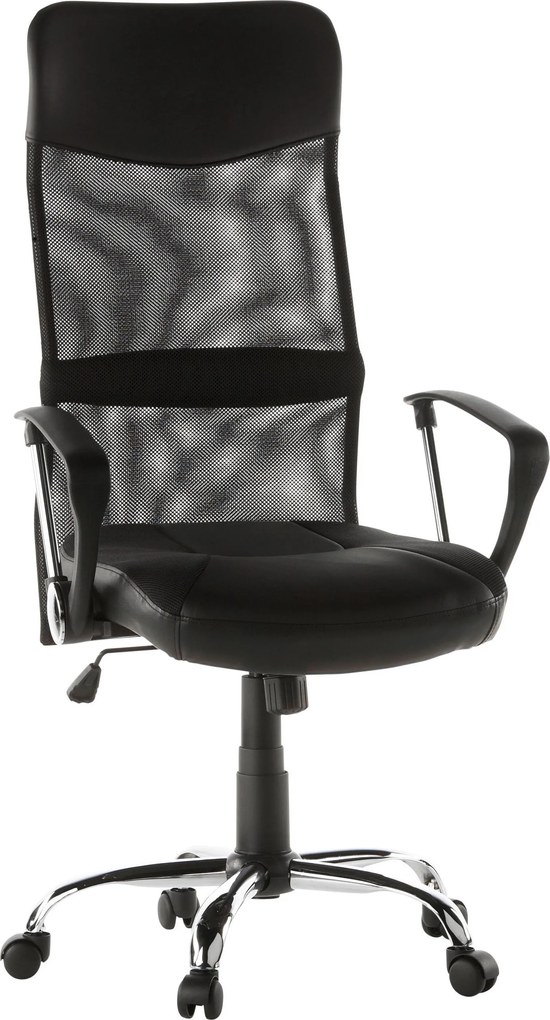 XXXLutz OTOČNÁ STOLIČKA, vzhľad kože, sieťovina, čierna MID.YOU - Online Only kancelárie - 001918061901