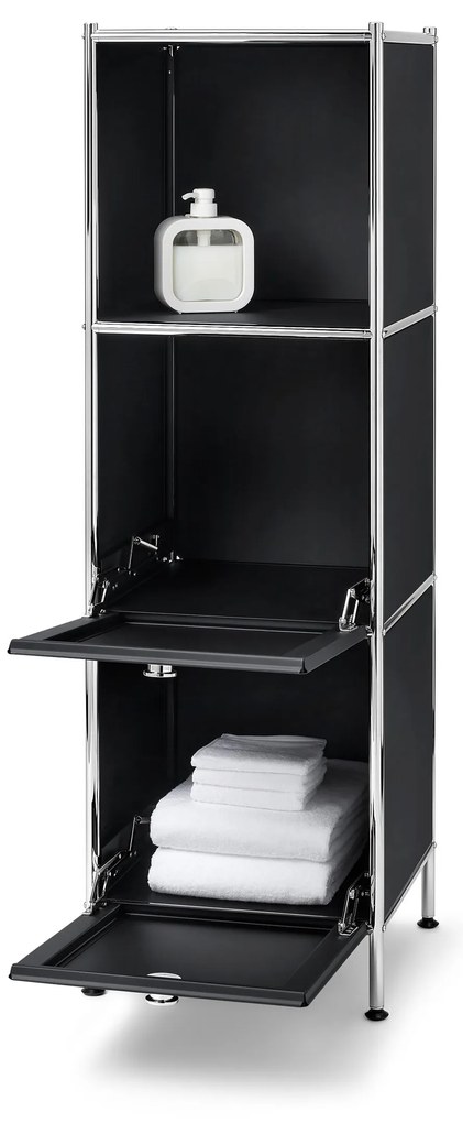 Úzka kovová komoda »CN3« s 2 výklopnými priečinkami