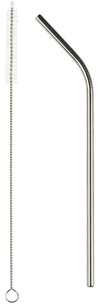 IB LAURSEN Nerezové slamky Straw Silver – set 6 ks