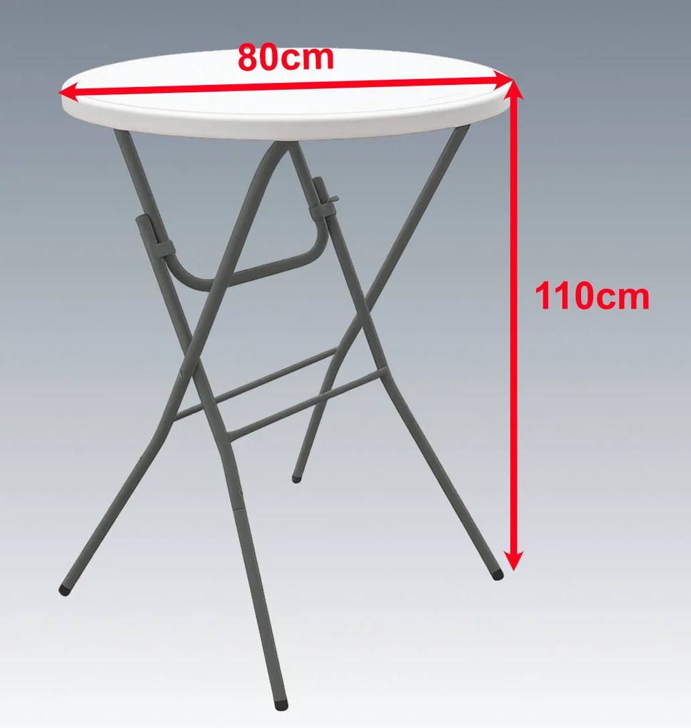 Skladací okrúhly "barový" stôl