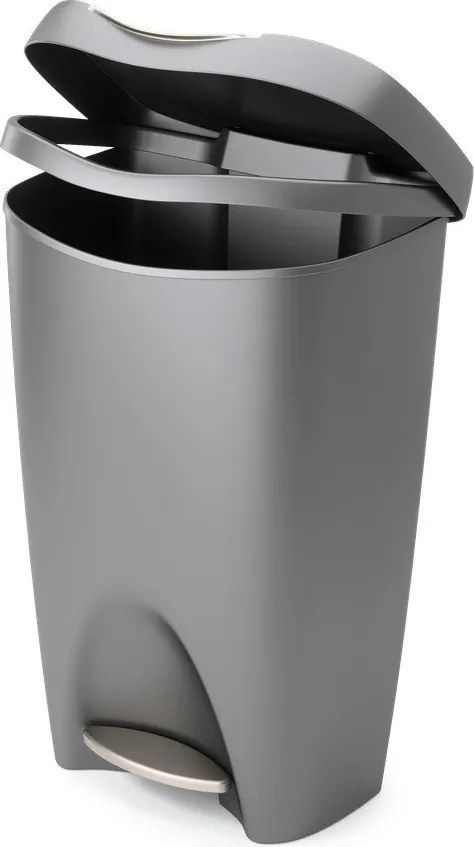 Sivý nášľapný plastový odpadkový kôš 50 l Brim – Umbra