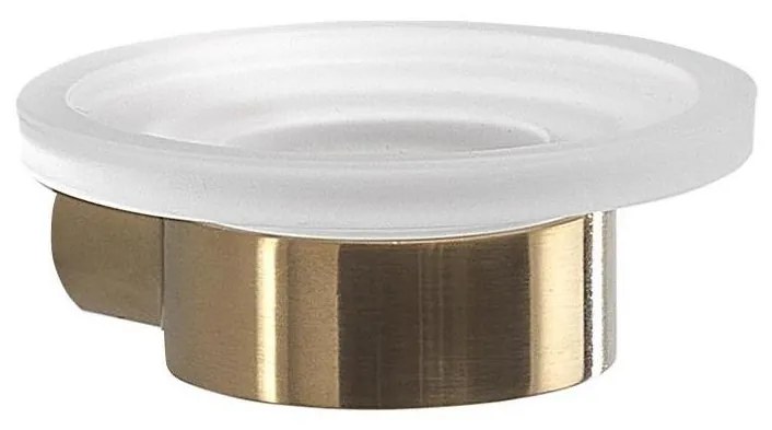 Gedy - Nástenná mydelnička PIRENEI mliečne sklo/matná zlatá