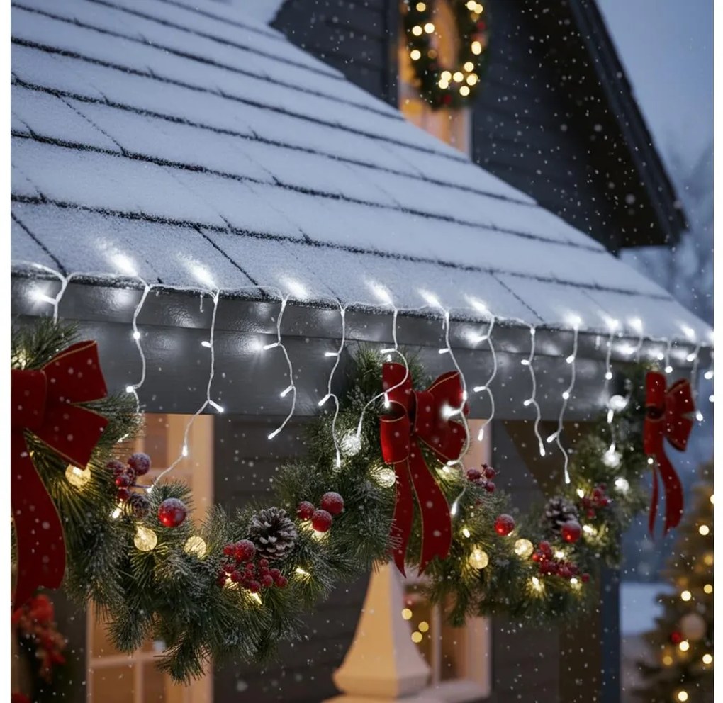 Brilagi - LED vonkajší vianočný reťazec 400 LED / 8 režimov, 23 m, IP44, studená biela