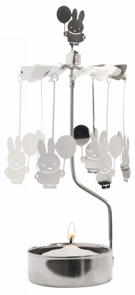 Pluto Design Rotujúci svietnik Silver Miffy